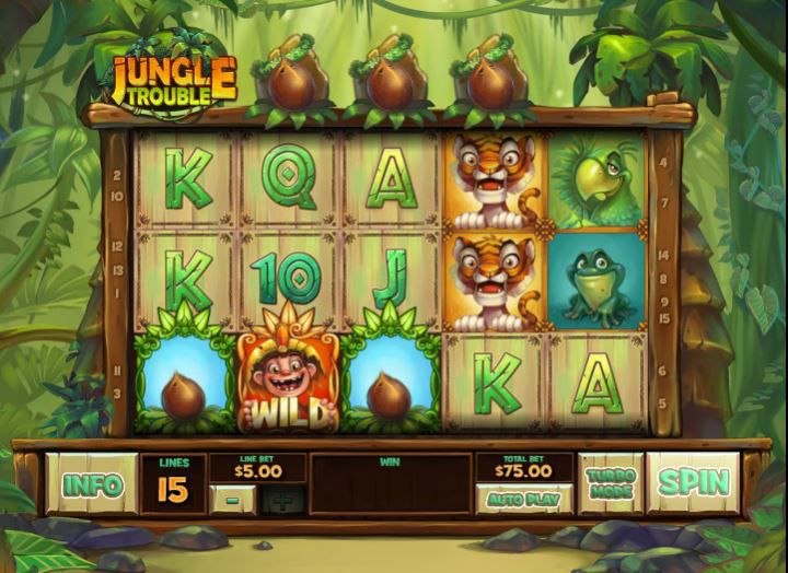Jungle trouble slot gameplay
