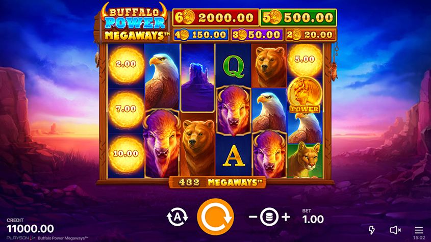 Gameplay della slot Buffalo Power