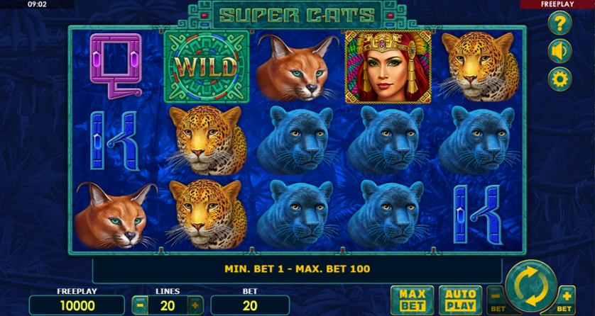 Interfaccia della slot Super Cats