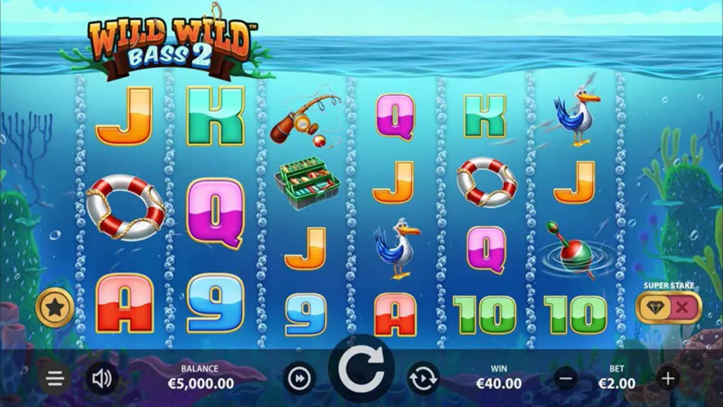 Interface da slot Wild Wild Bass